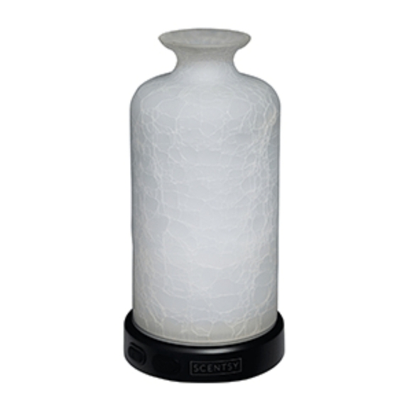 Scentsy Diffuser Shade Evoke White Crackled Glass Retired With Box - Picture 1 of 6